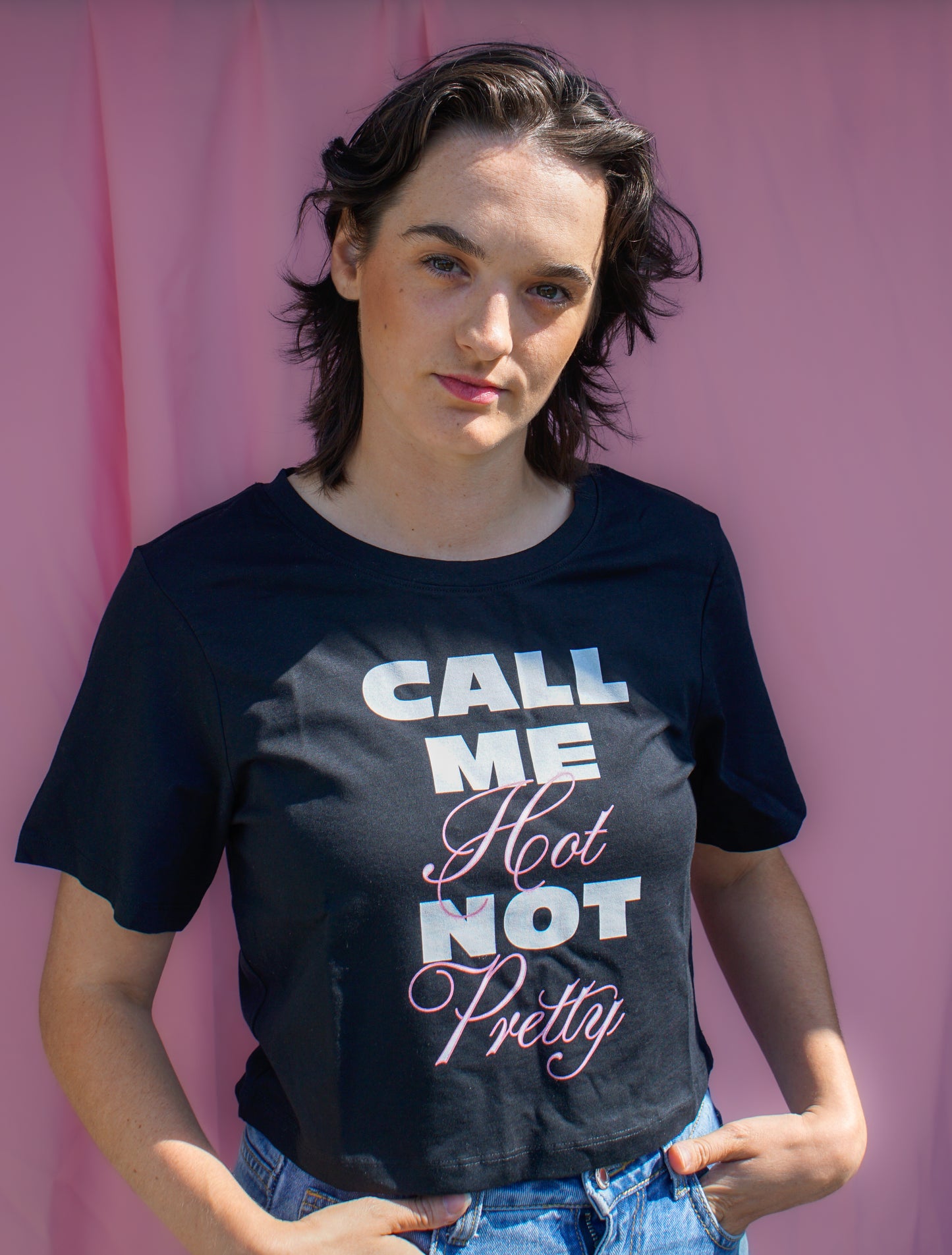 Call me hot not pretty baby tee