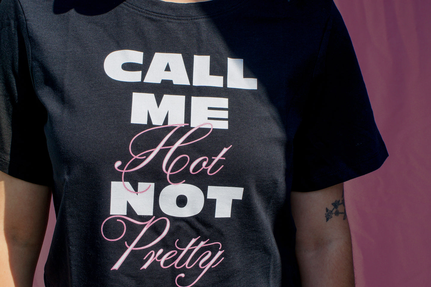 Call me hot not pretty baby tee