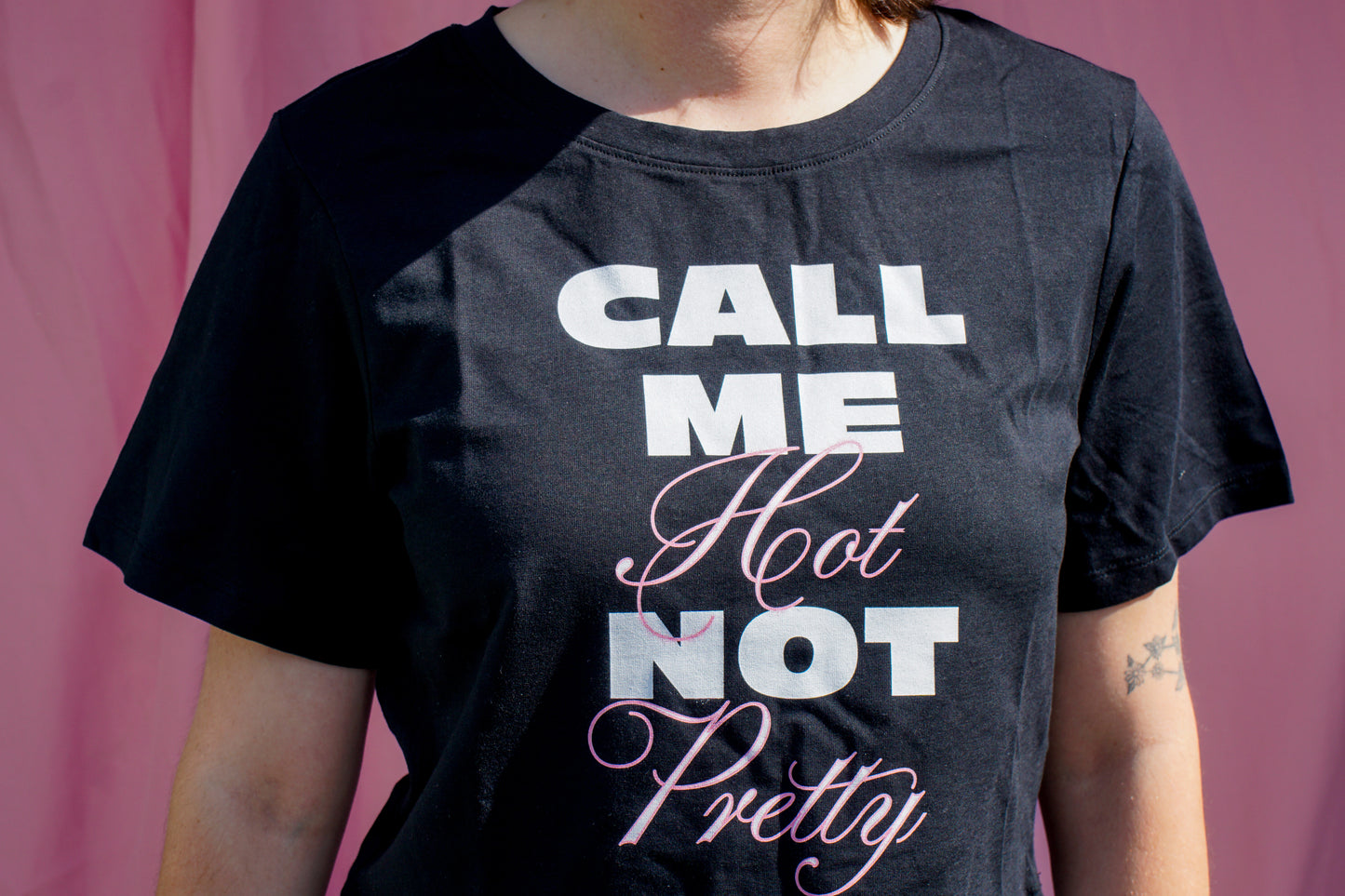 Call me hot not pretty baby tee