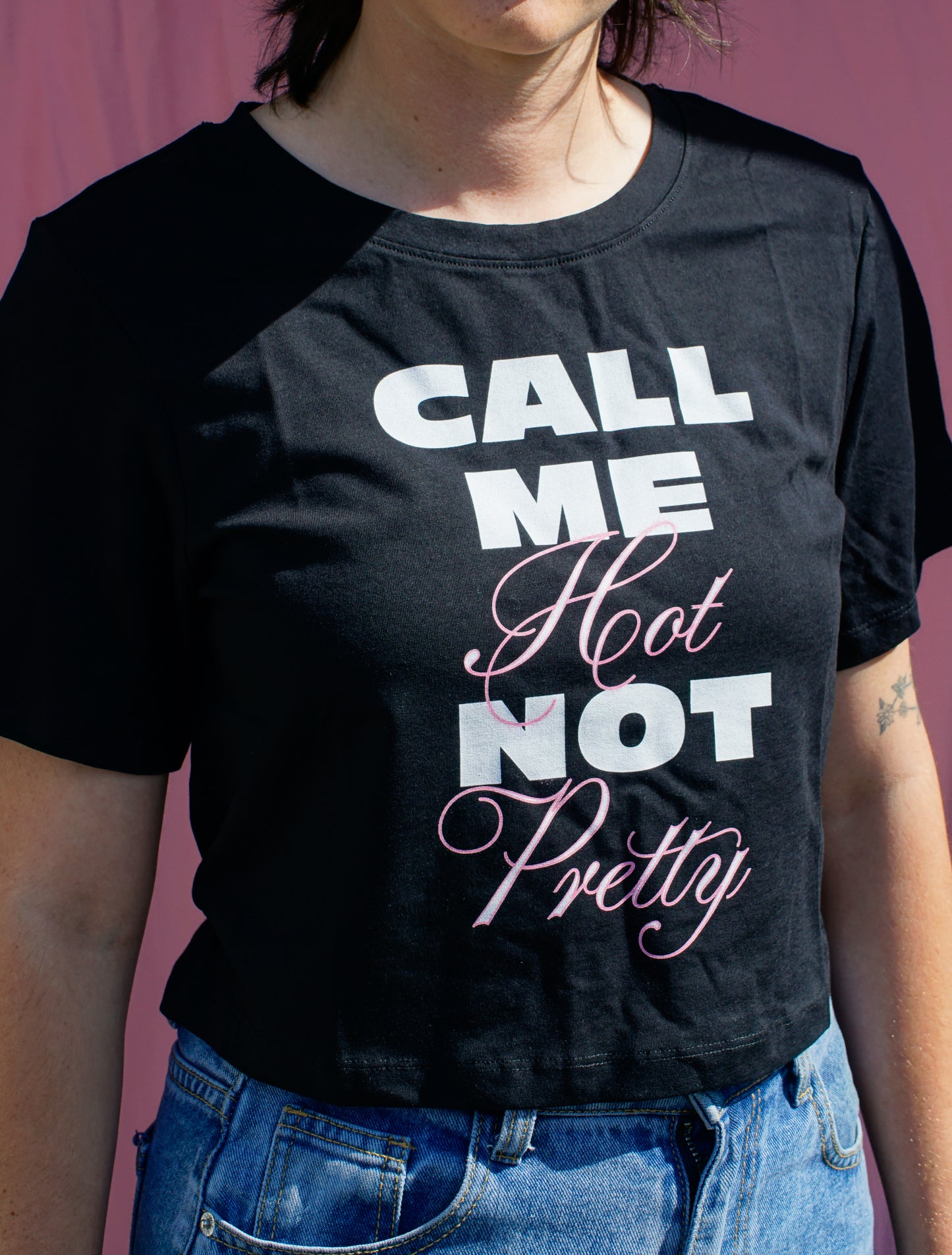 Call me hot not pretty baby tee