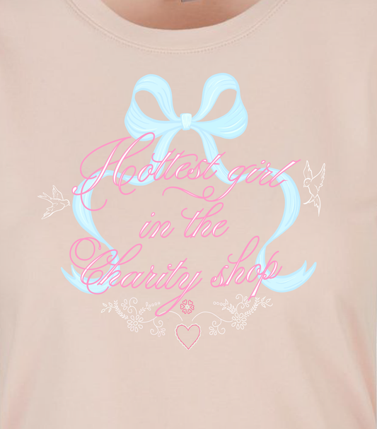 hottest girl in the charity shop cropped baby tee