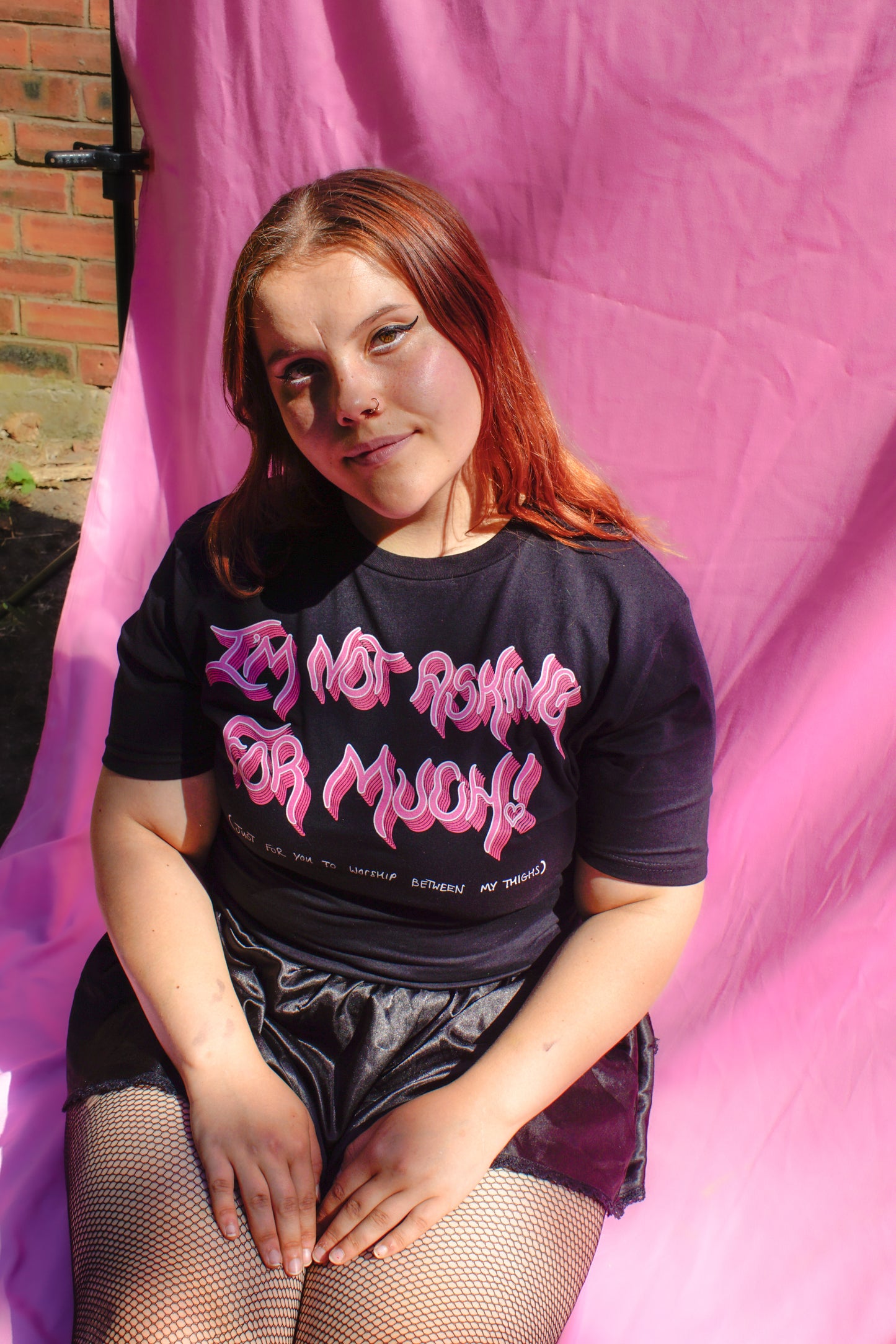I'm not asking for much! (just for you to worship between my thighs) t-shirt