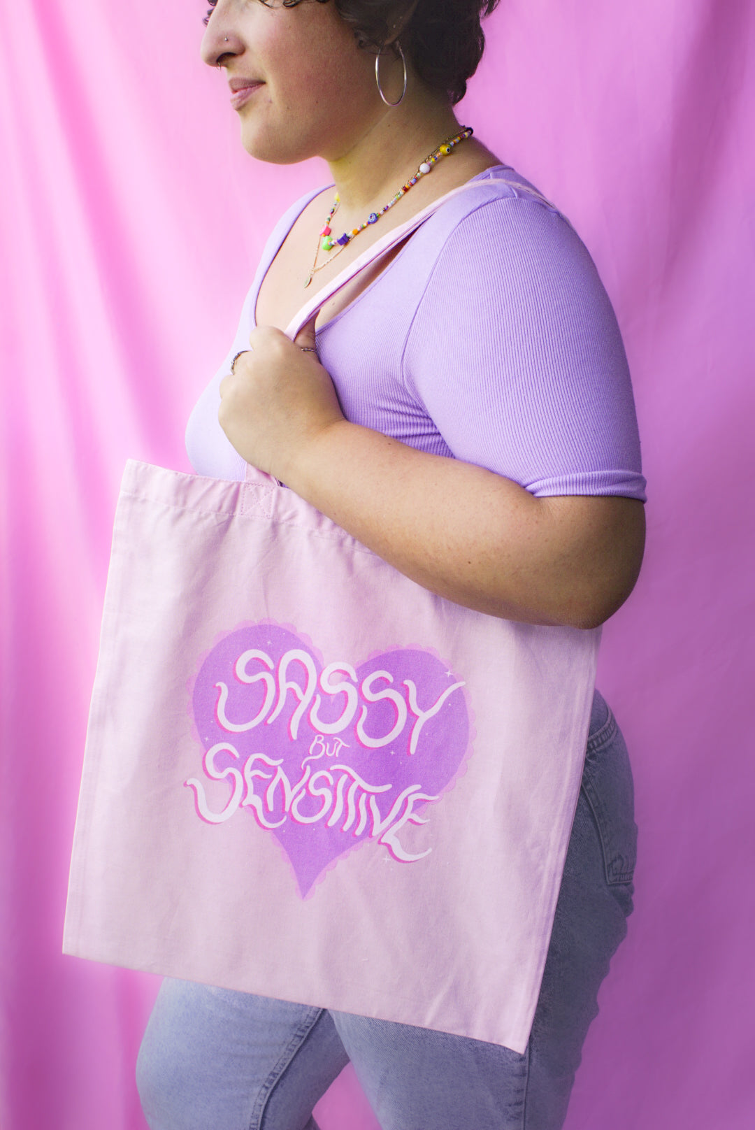 sassy but sensitive tote bag