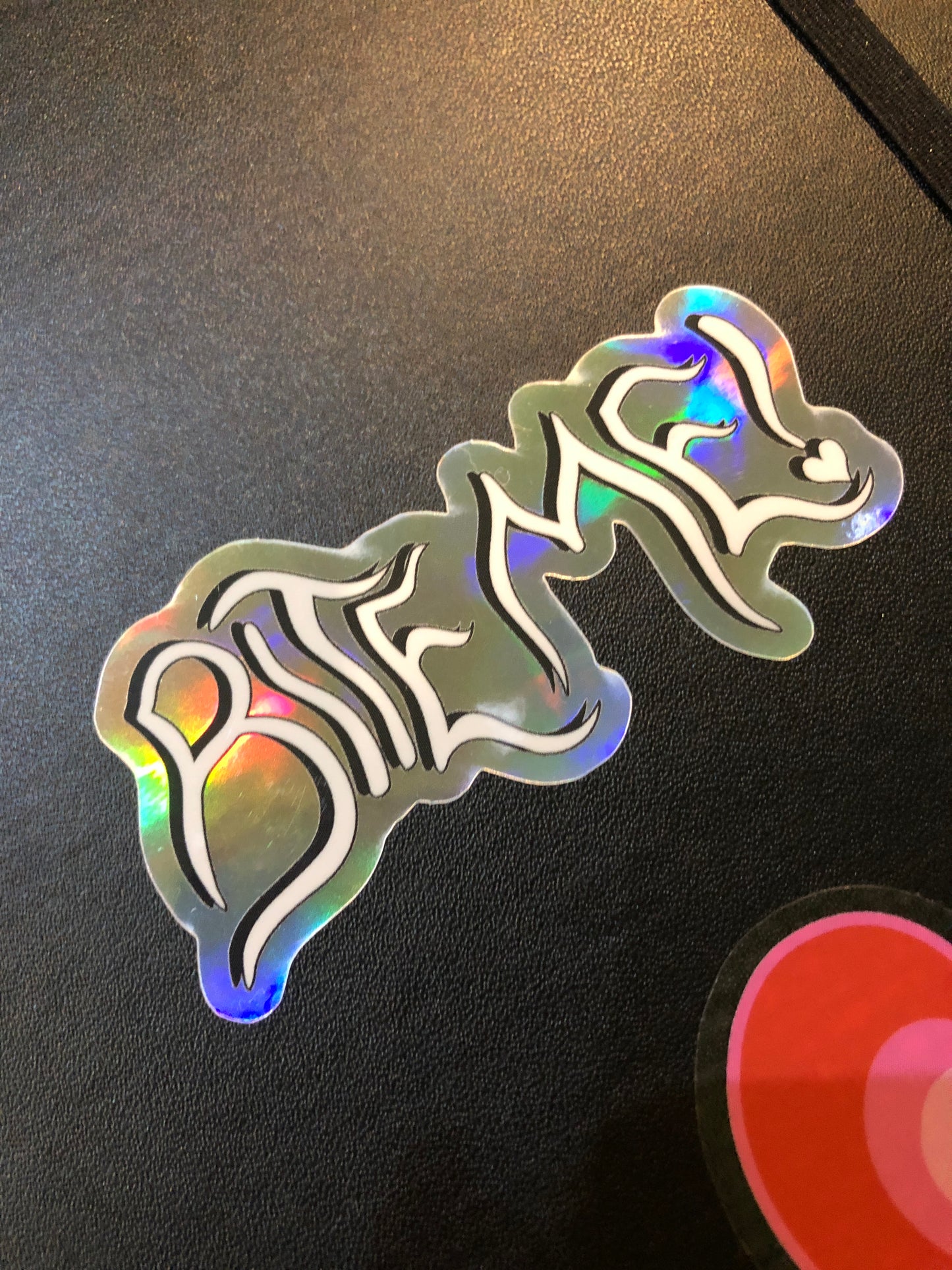 holographic bite me sticker