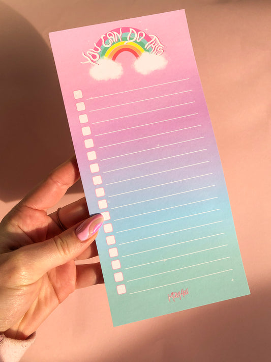 You can do this note pad!