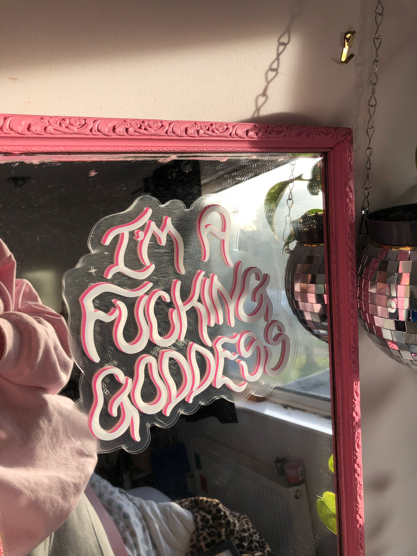 I'm a f*cking goddess mirror decal