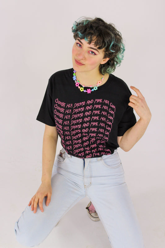 support her dreams black t-shirt