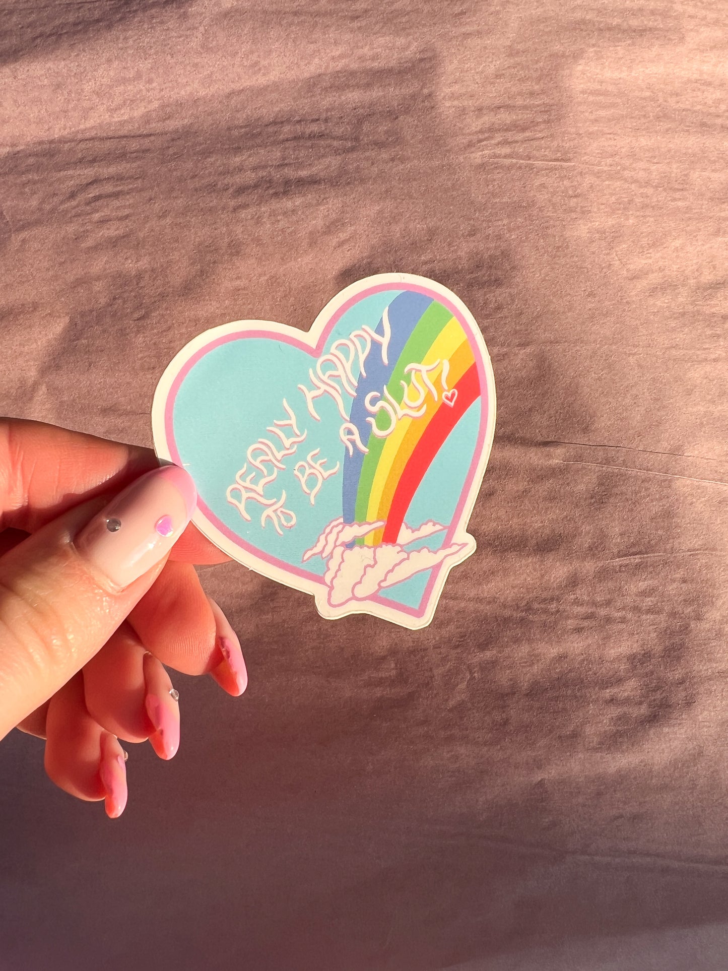 Really happy to be a slut vinyl sticker