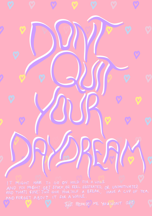 don't quit your daydream postcard