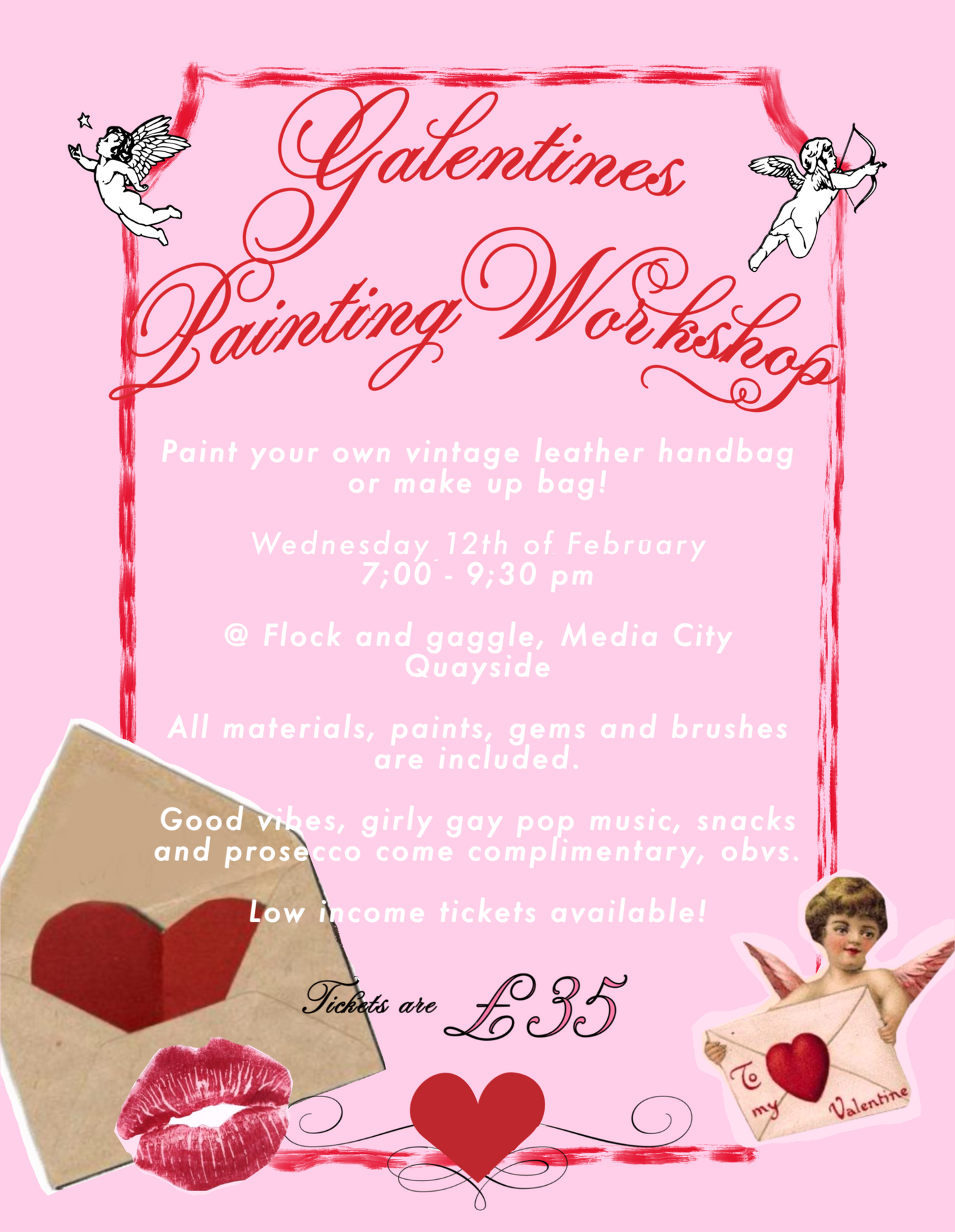 🎀 Galentines Handbag Painting Workshop 🎀 - Wednesday 12th February