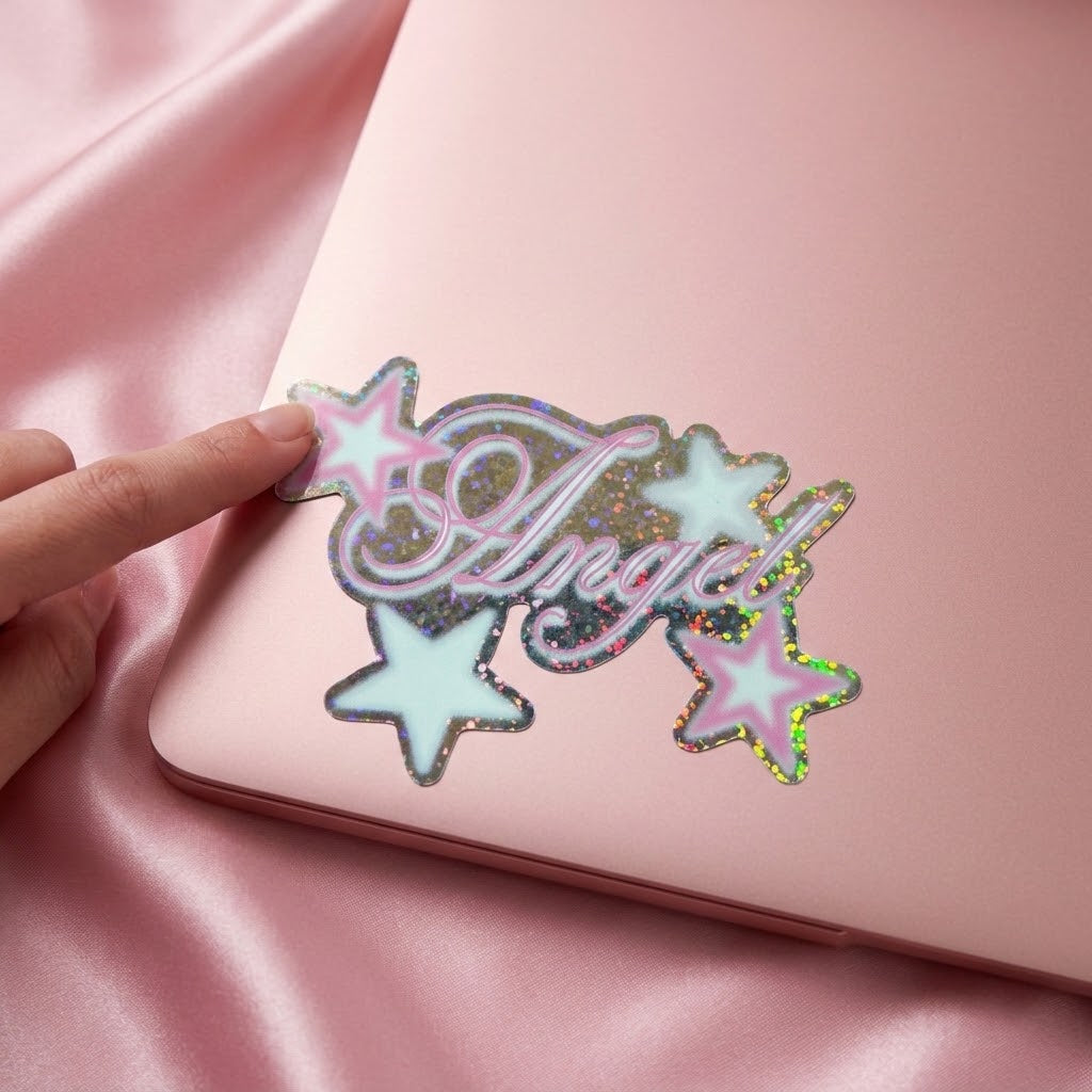 Angel holographic sticker