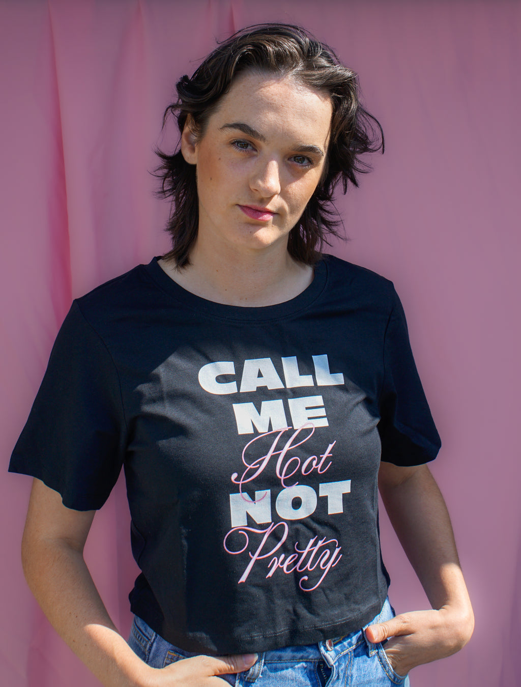 Call me hot not pretty baby tee
