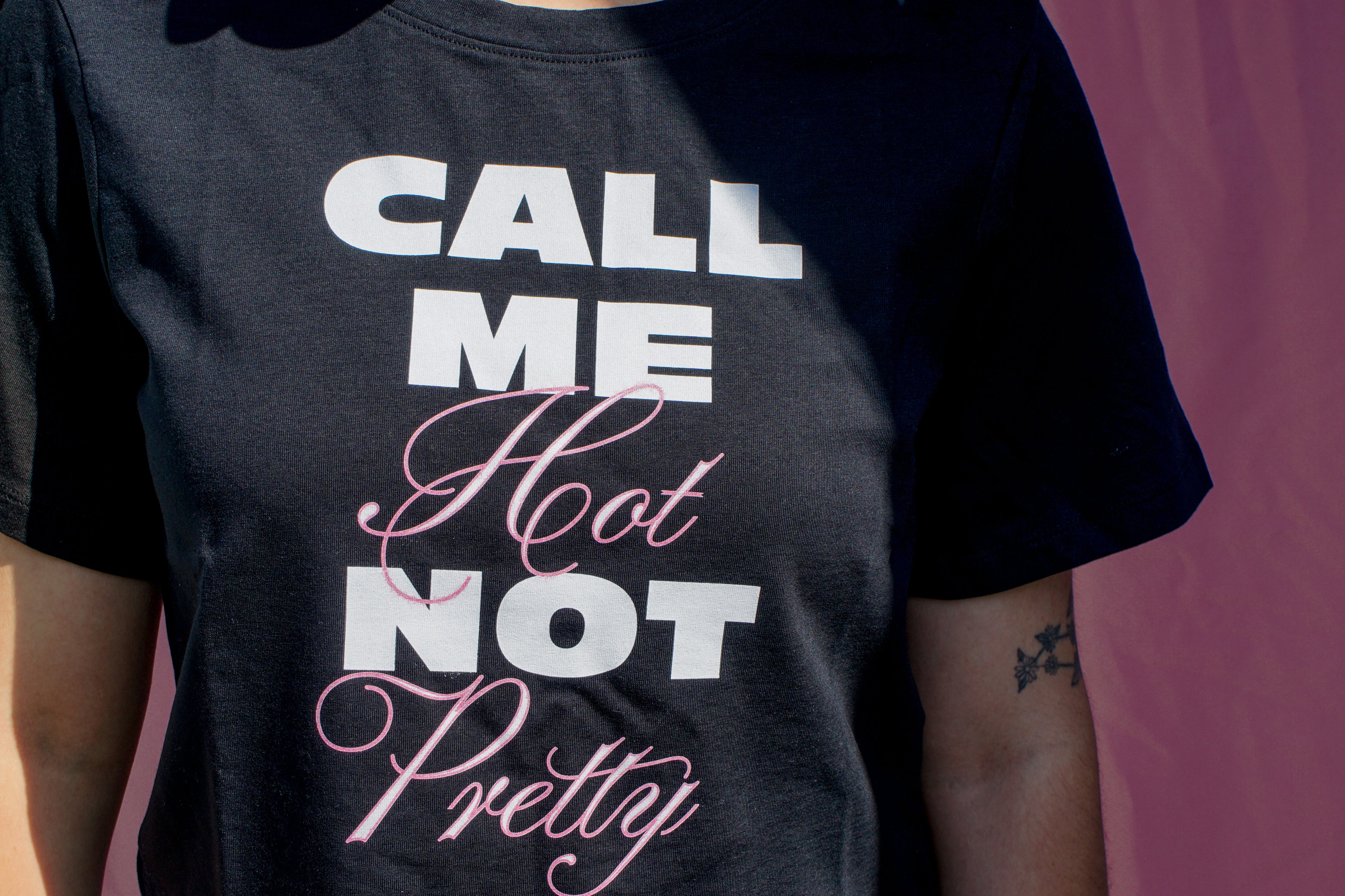 Call me hot not pretty baby tee