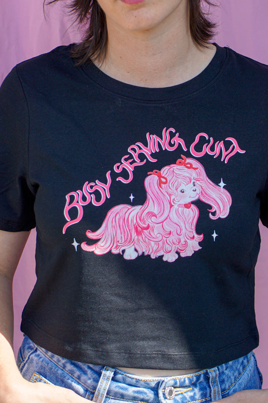 Busy serving cunt cropped baby tee