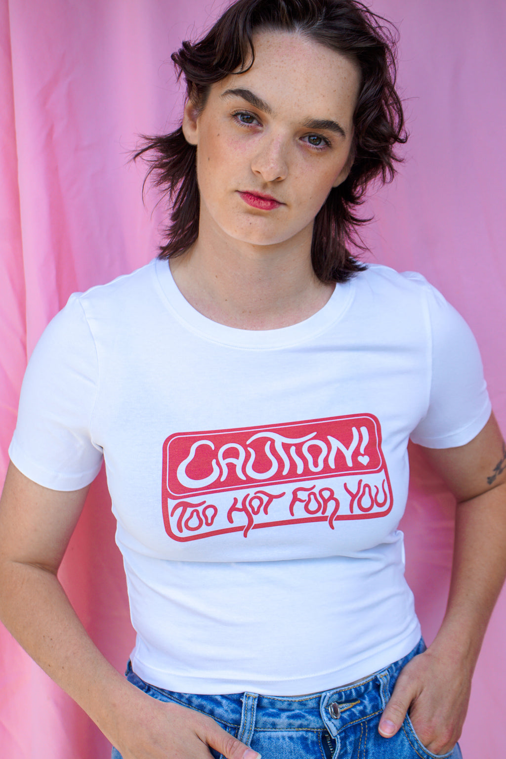 Caution! too hot for you baby tee