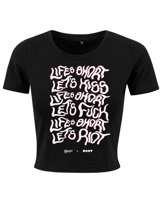 Life's short, lets kiss - Riot Party x koukou collaboration t-shirt