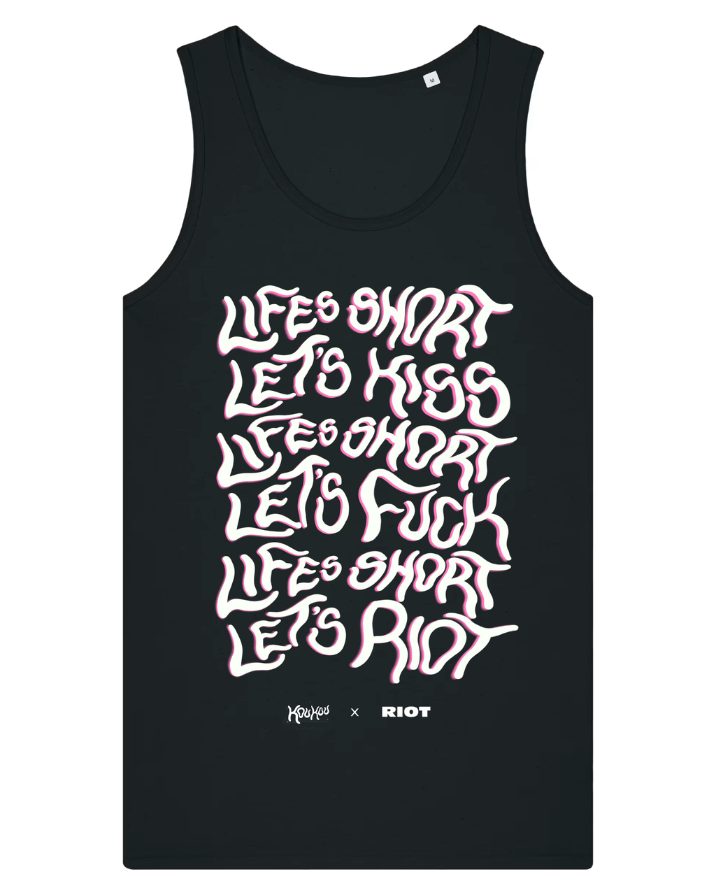 Life's short, lets kiss - Riot Party x koukou collaboration t-shirt