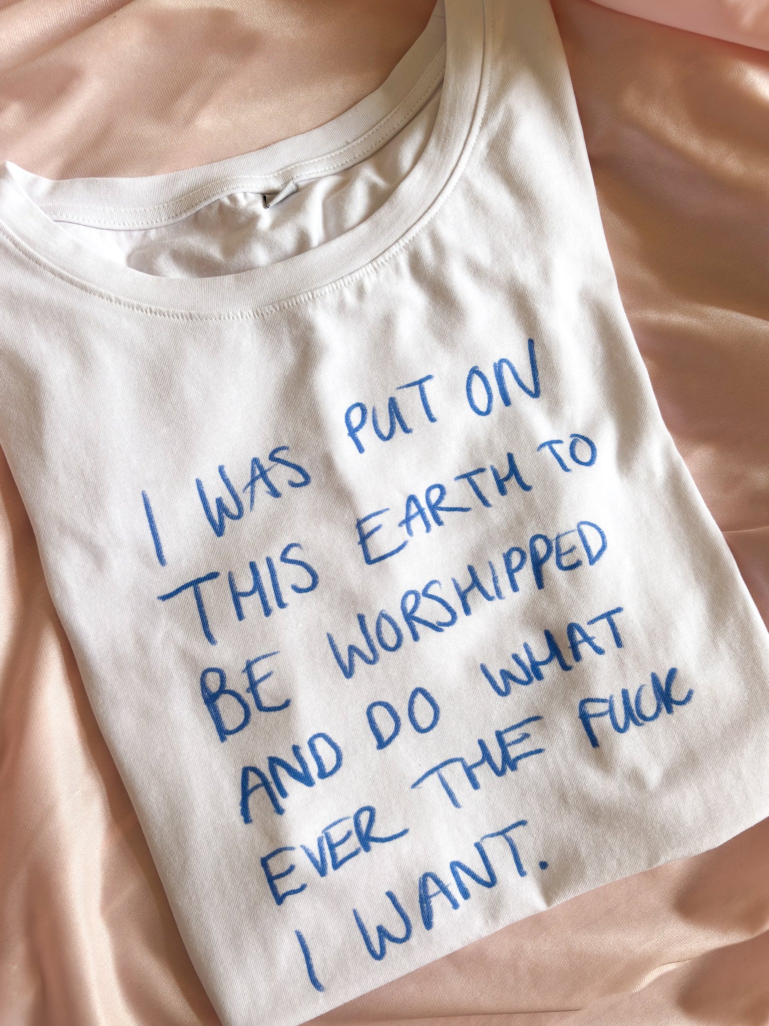 I was put on this earth to be worshipped and do whatever the fuck I want baby tee