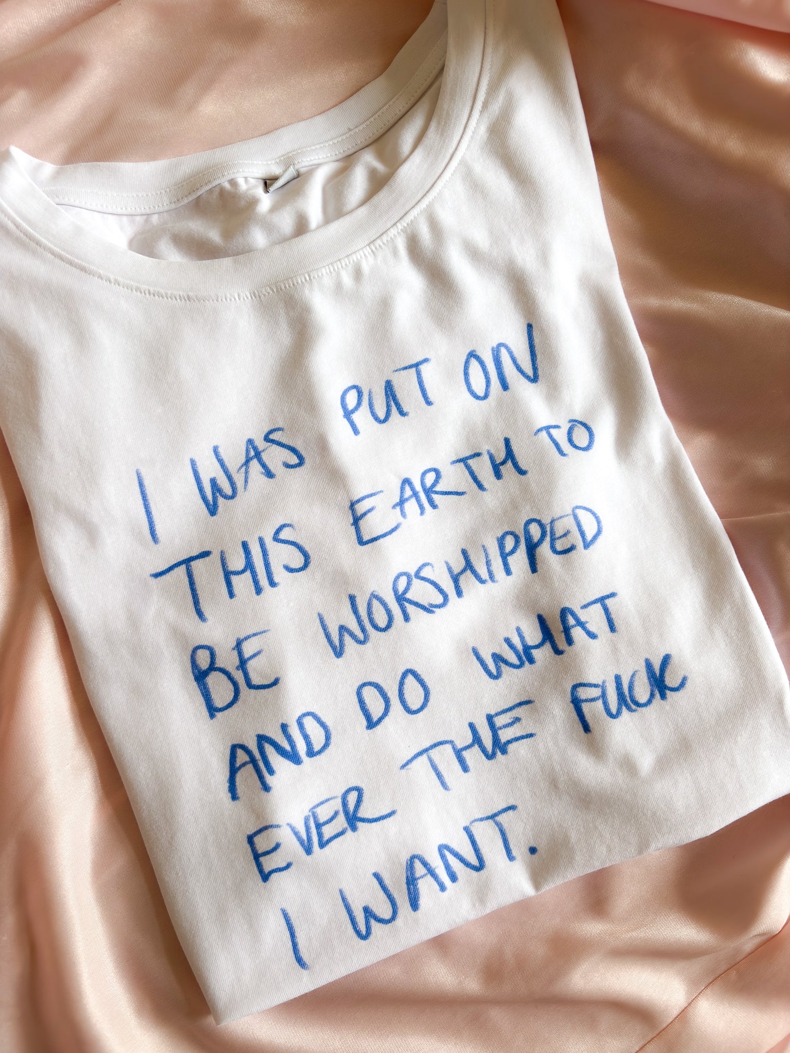 I was put on this earth to be worshipped and do whatever the fuck I want baby tee