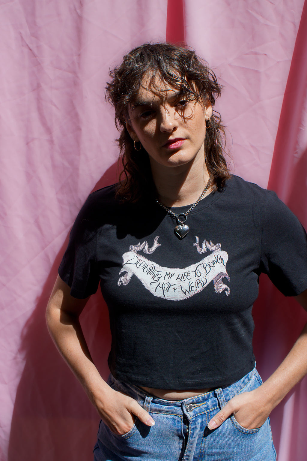 Dedicating my life to being hot and weird baby tee
