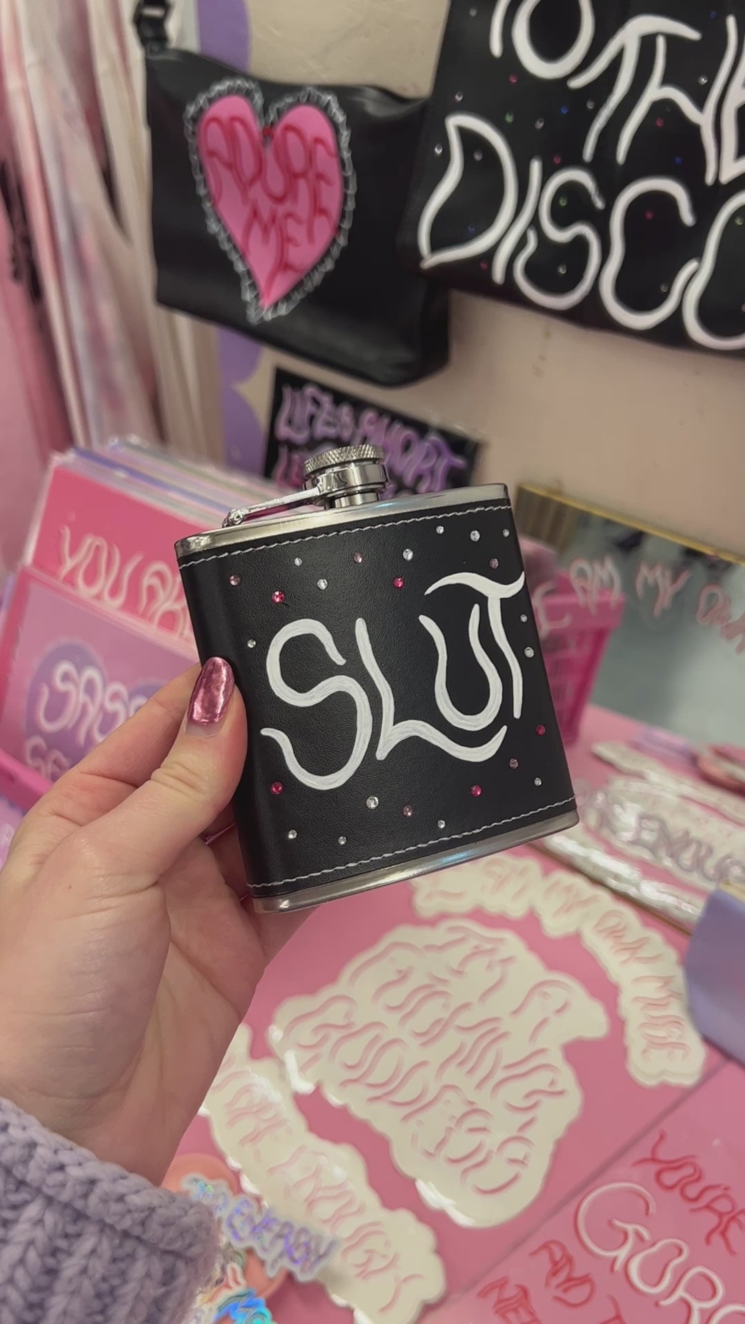 black slut hip flask