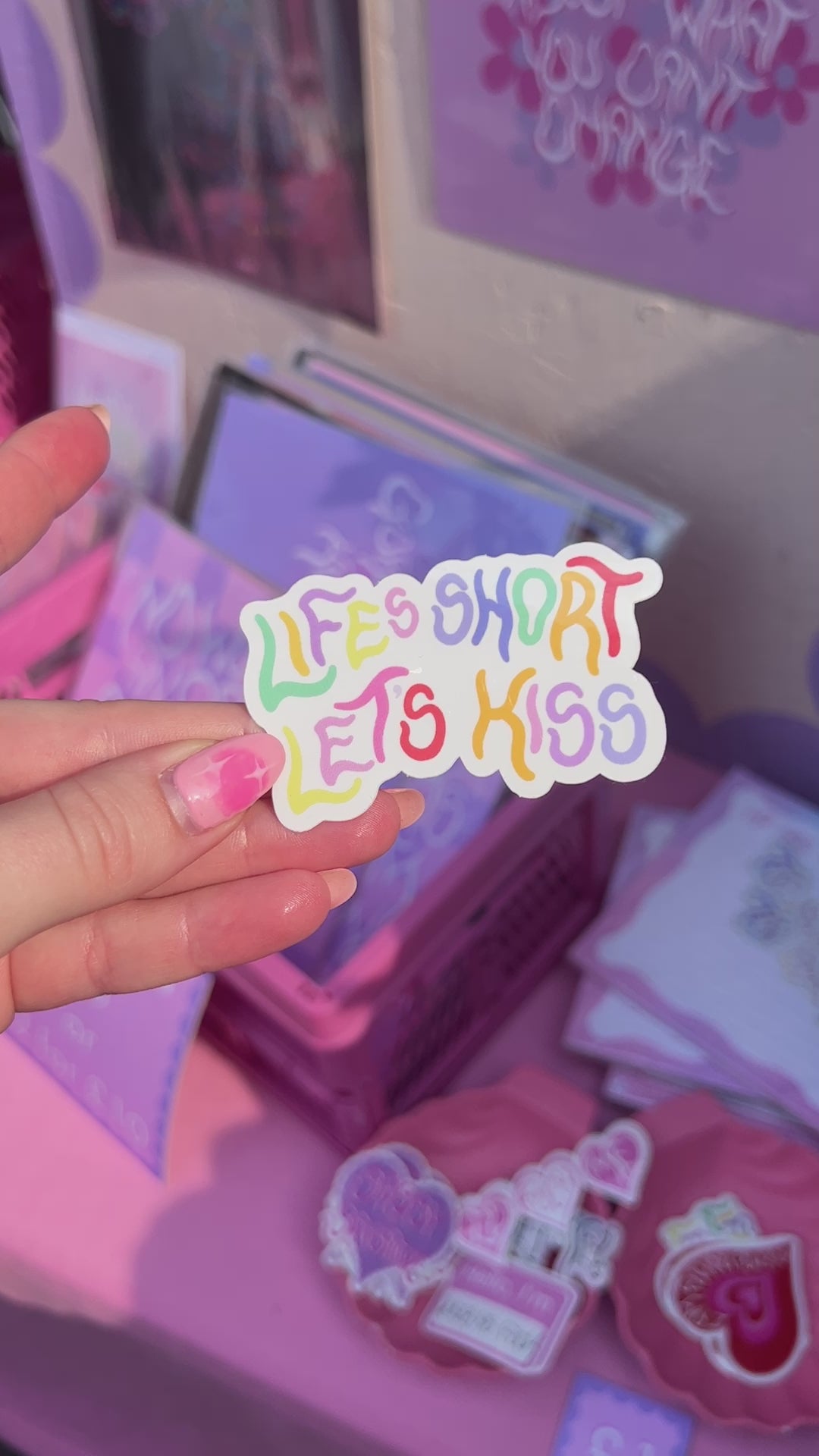 life's short let's kiss sticker