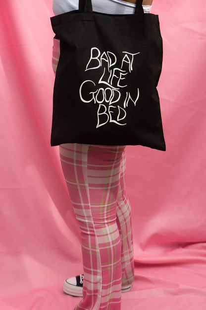 bad at life good in bed tote