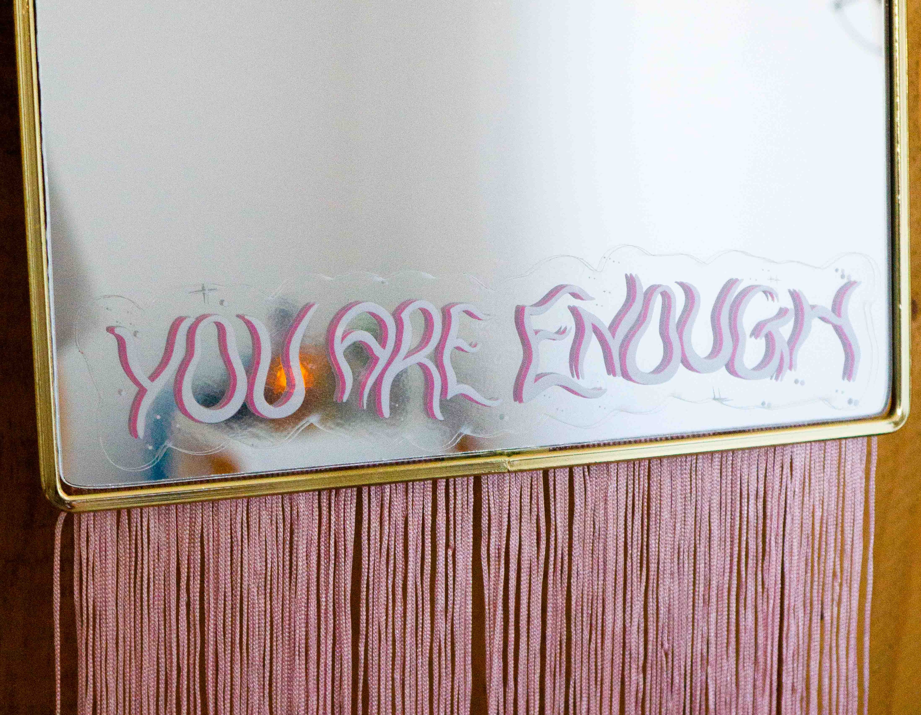 you are enough mirror sticker