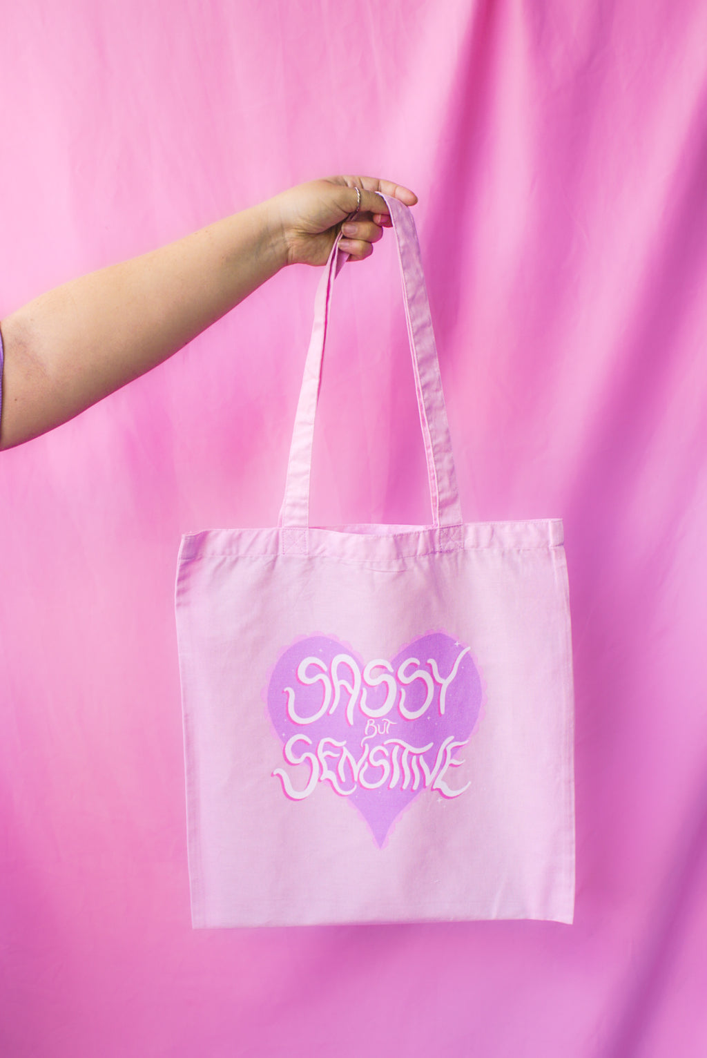 sassy but sensitive tote bag