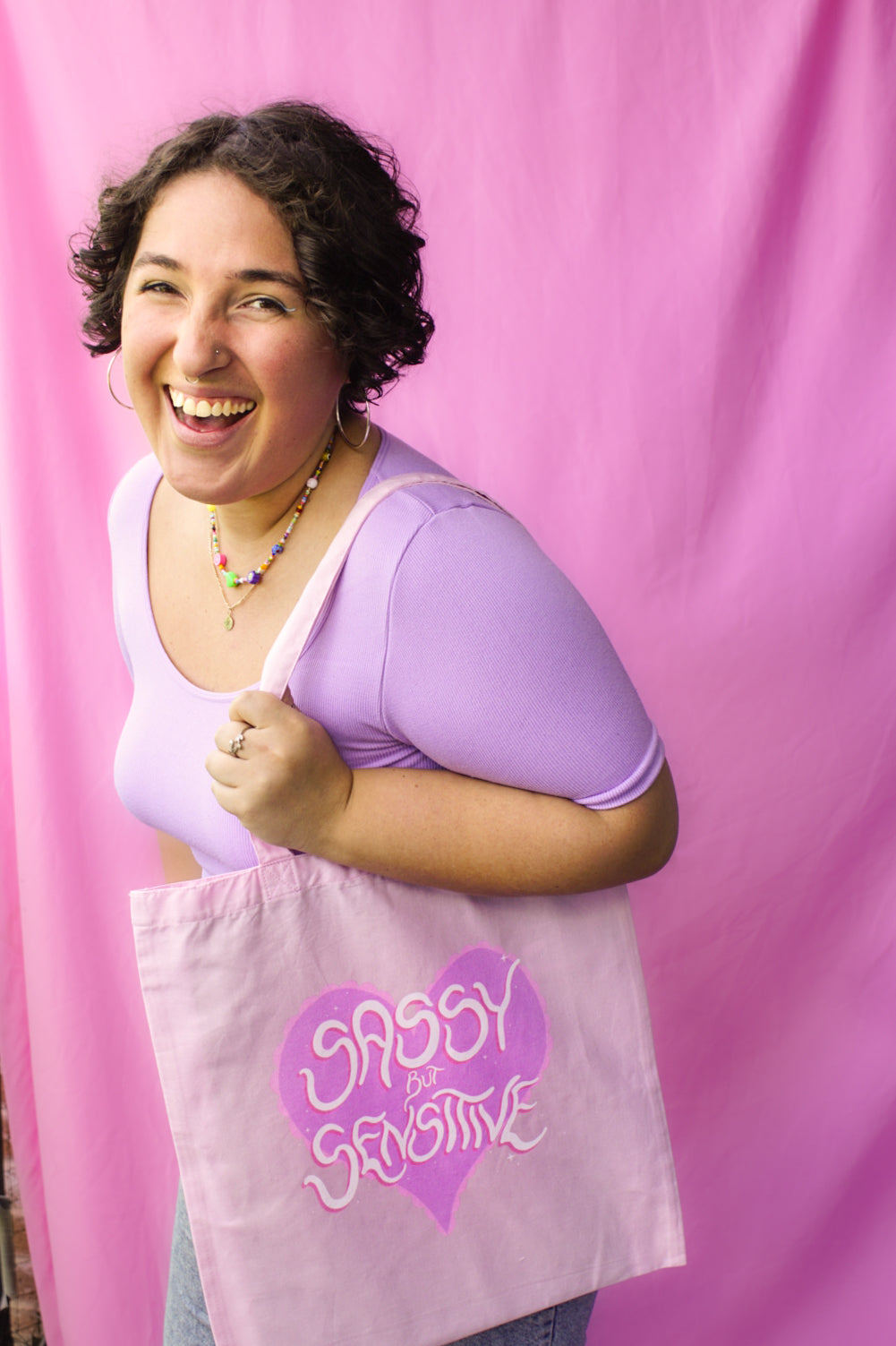 sassy but sensitive tote bag