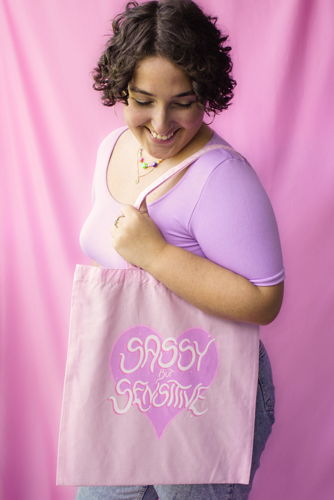 sassy but sensitive tote bag