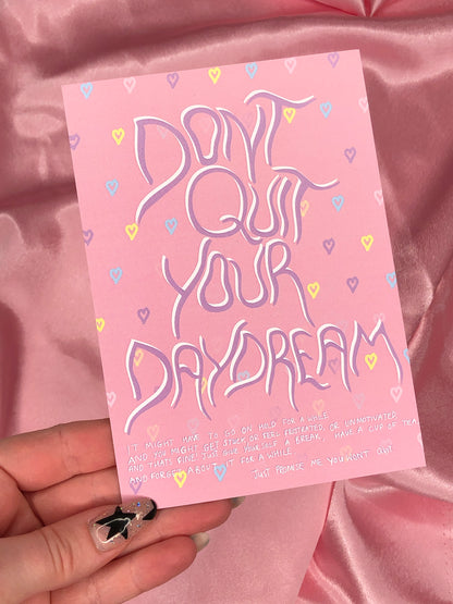 don't quit your daydream postcard