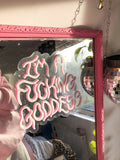 I'm a f*cking goddess mirror decal