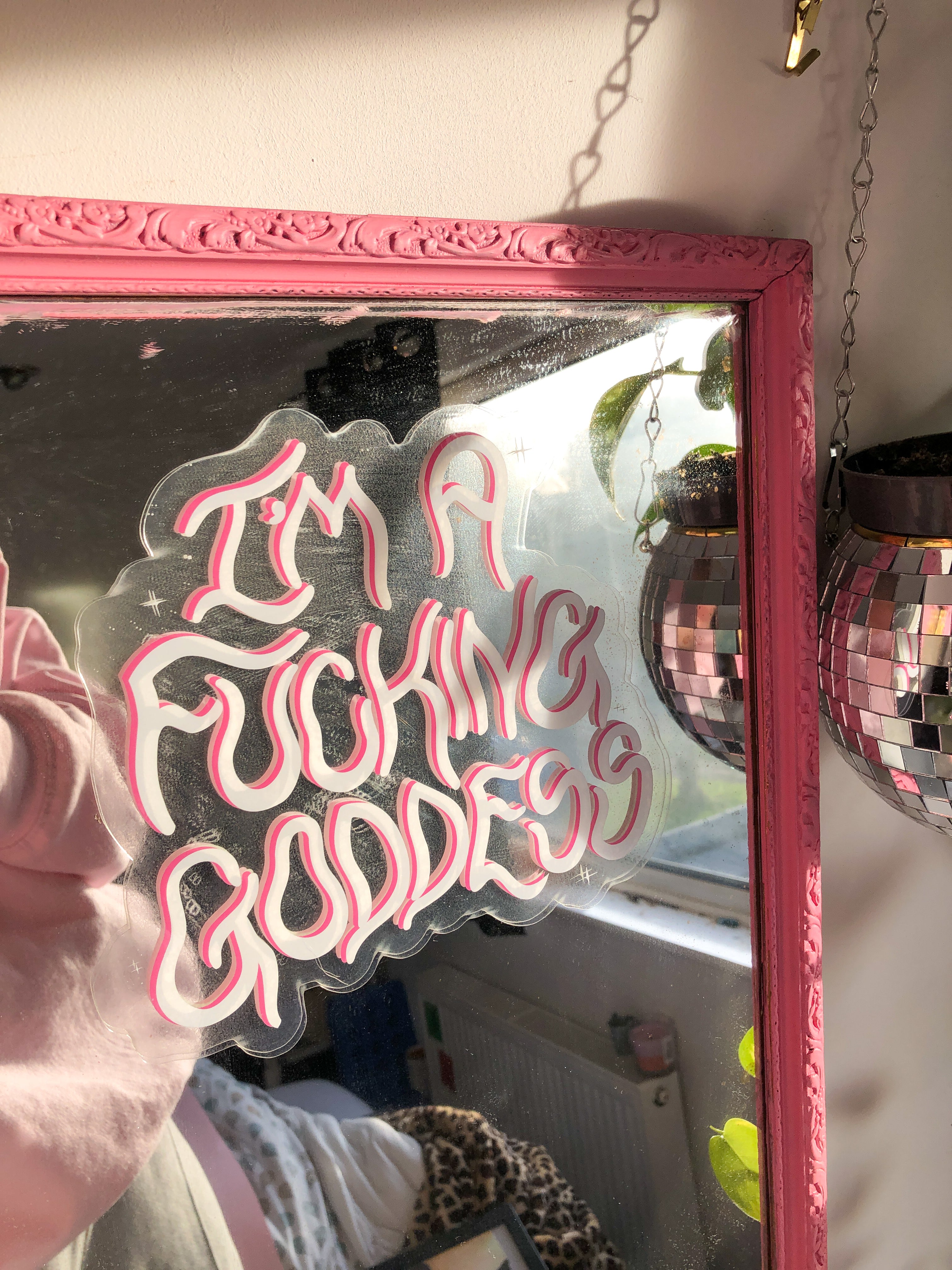 I'm a f*cking goddess mirror decal