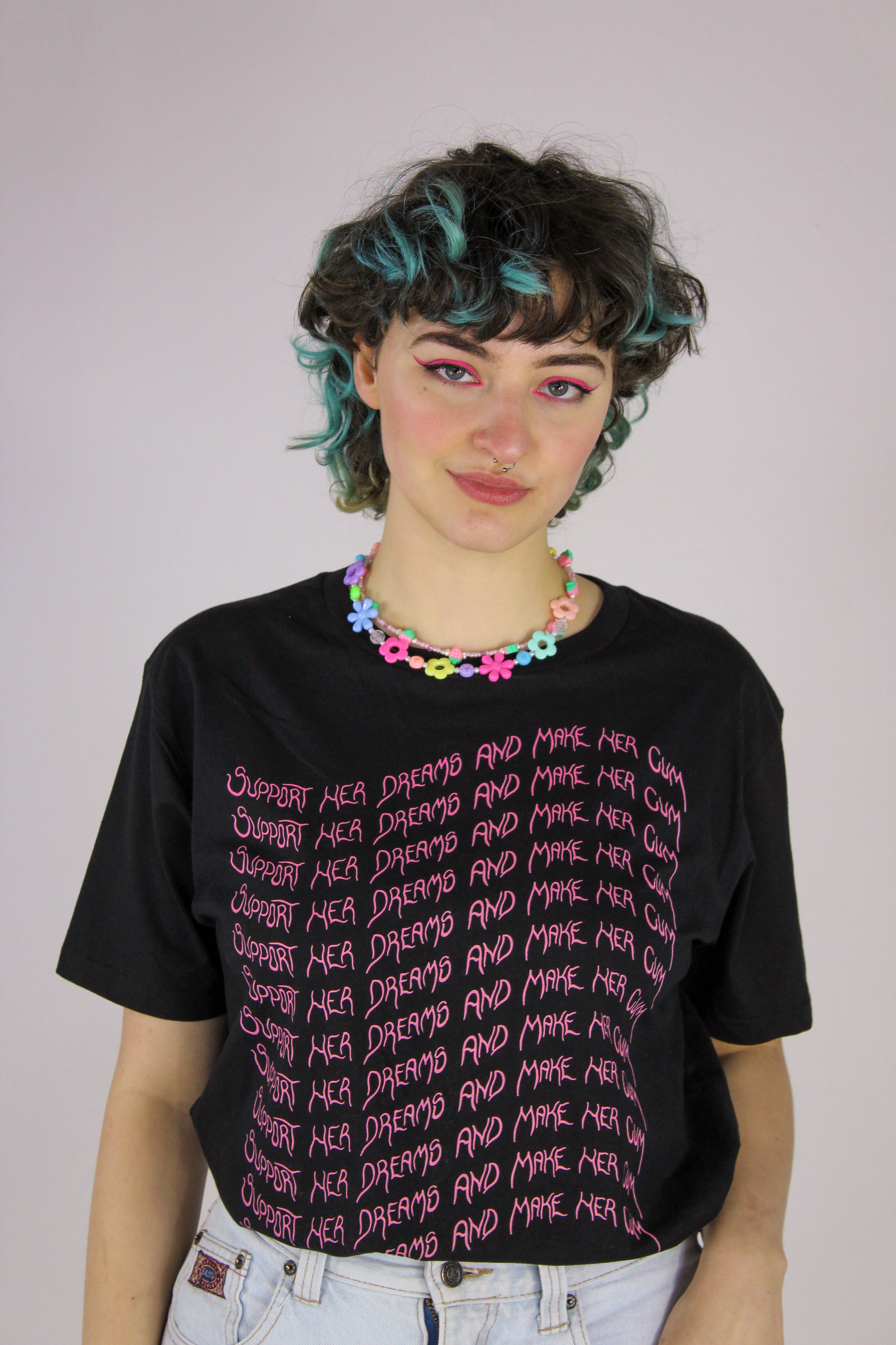 support her dreams black t-shirt
