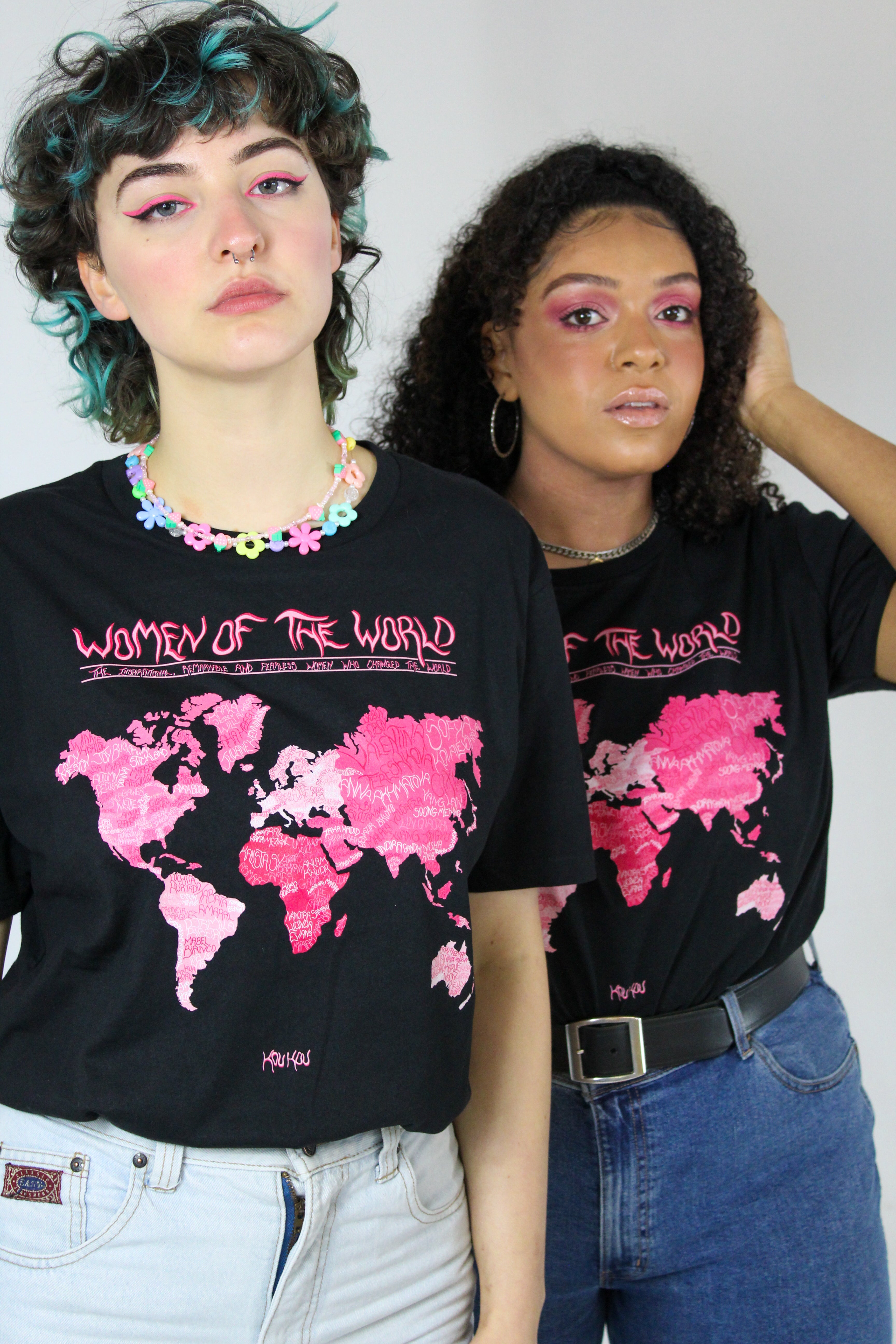 Women of the world black short sleeved t-shirt