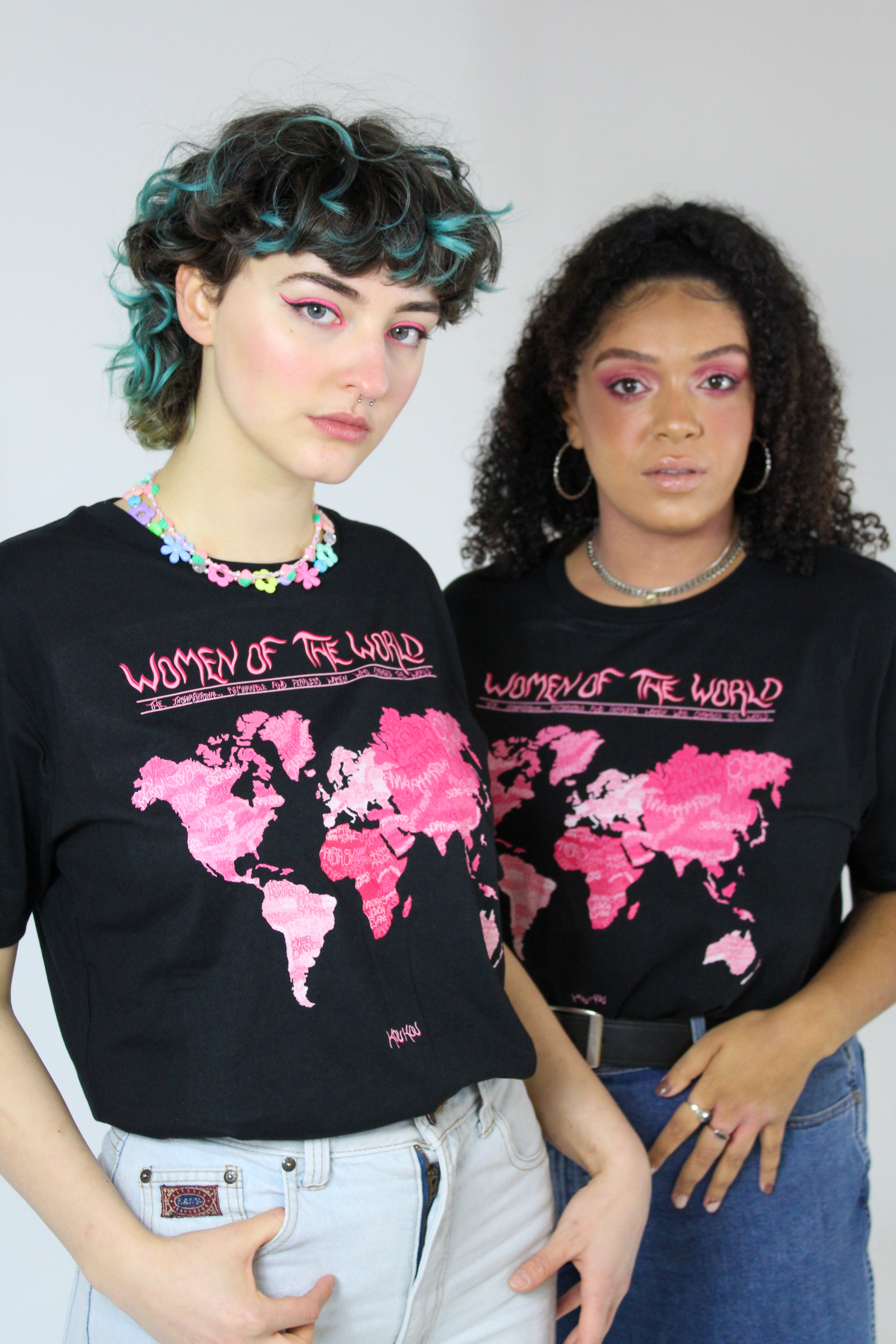 Women of the world black short sleeved t-shirt