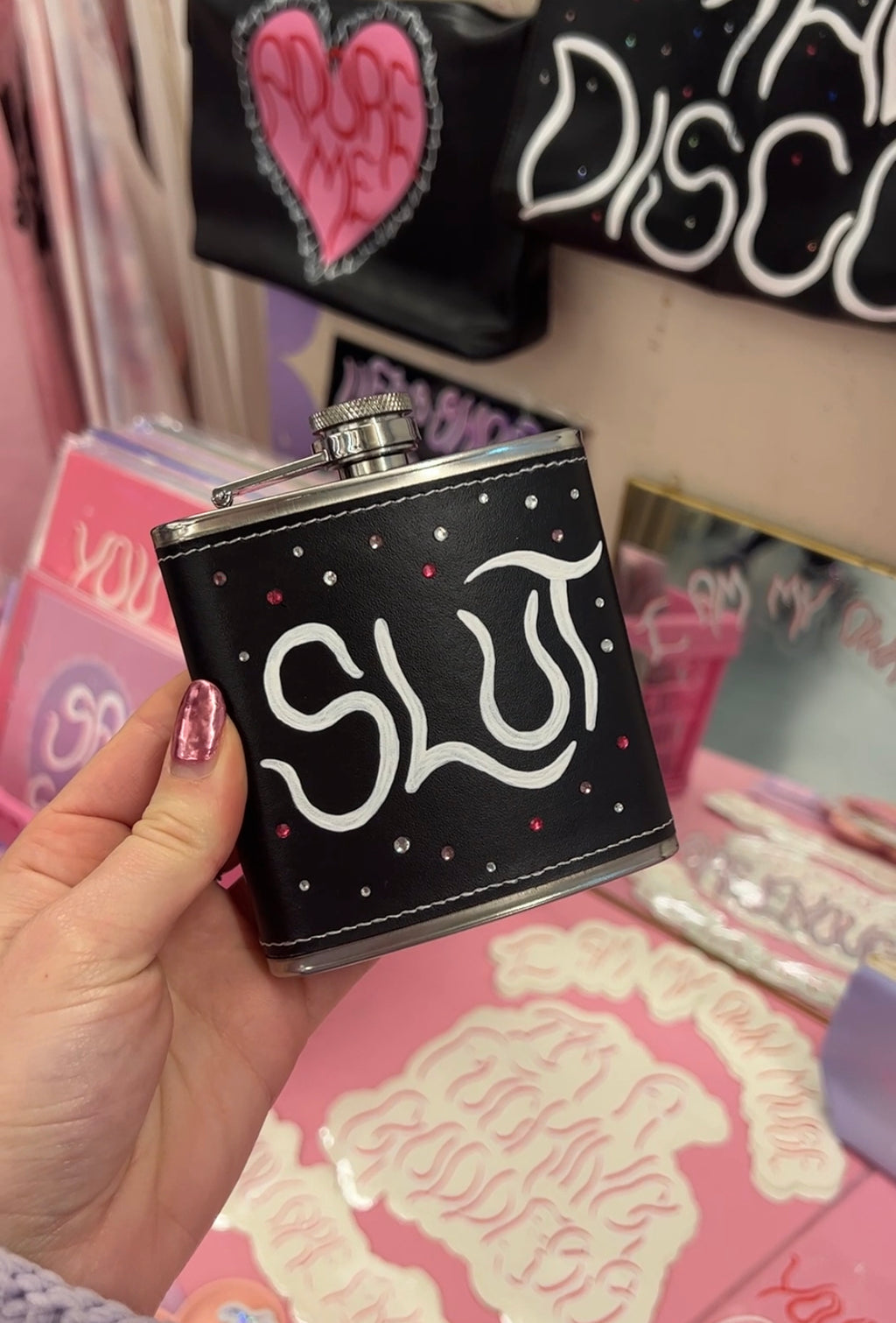 black slut hip flask