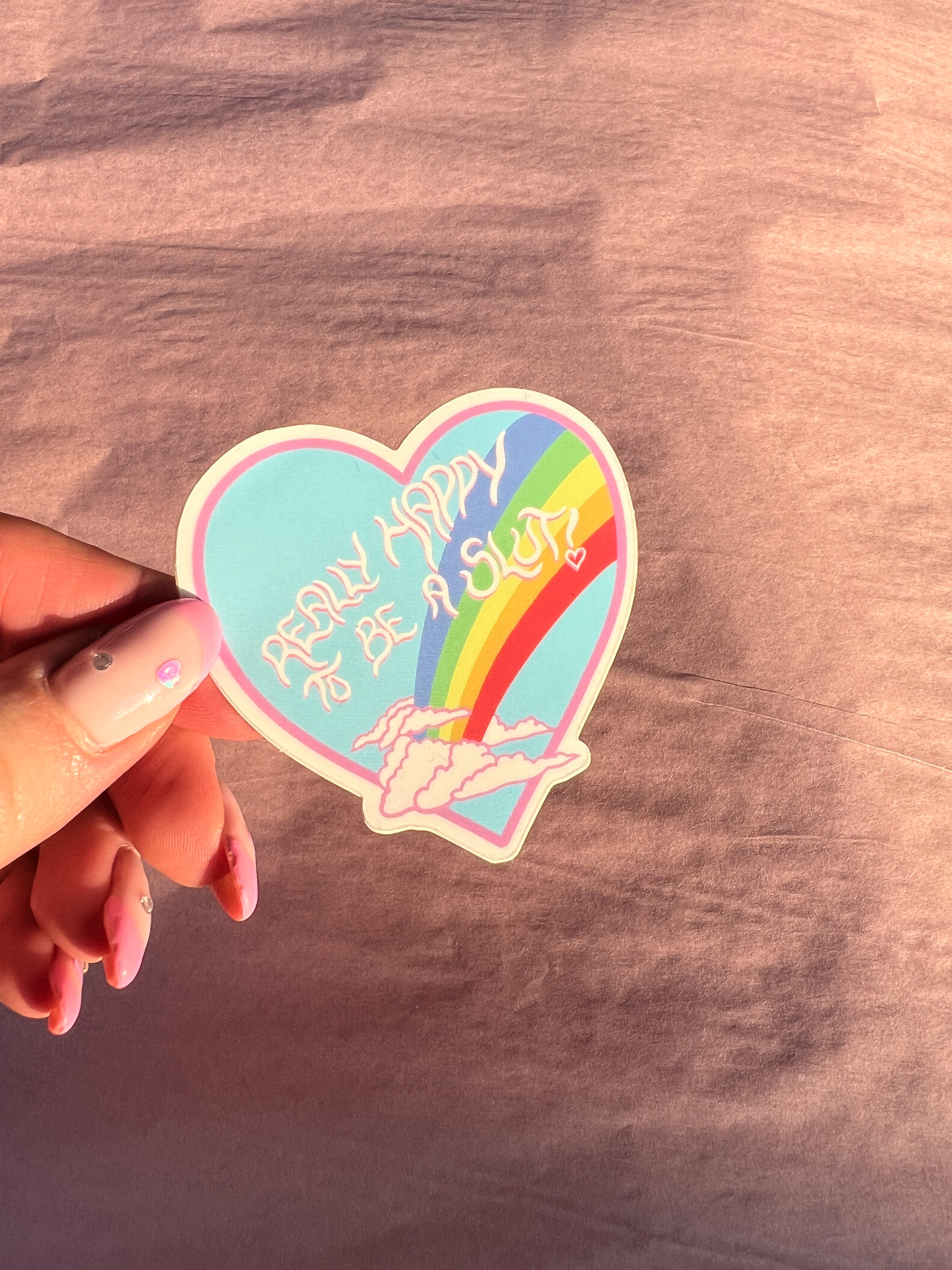 Really happy to be a slut vinyl sticker
